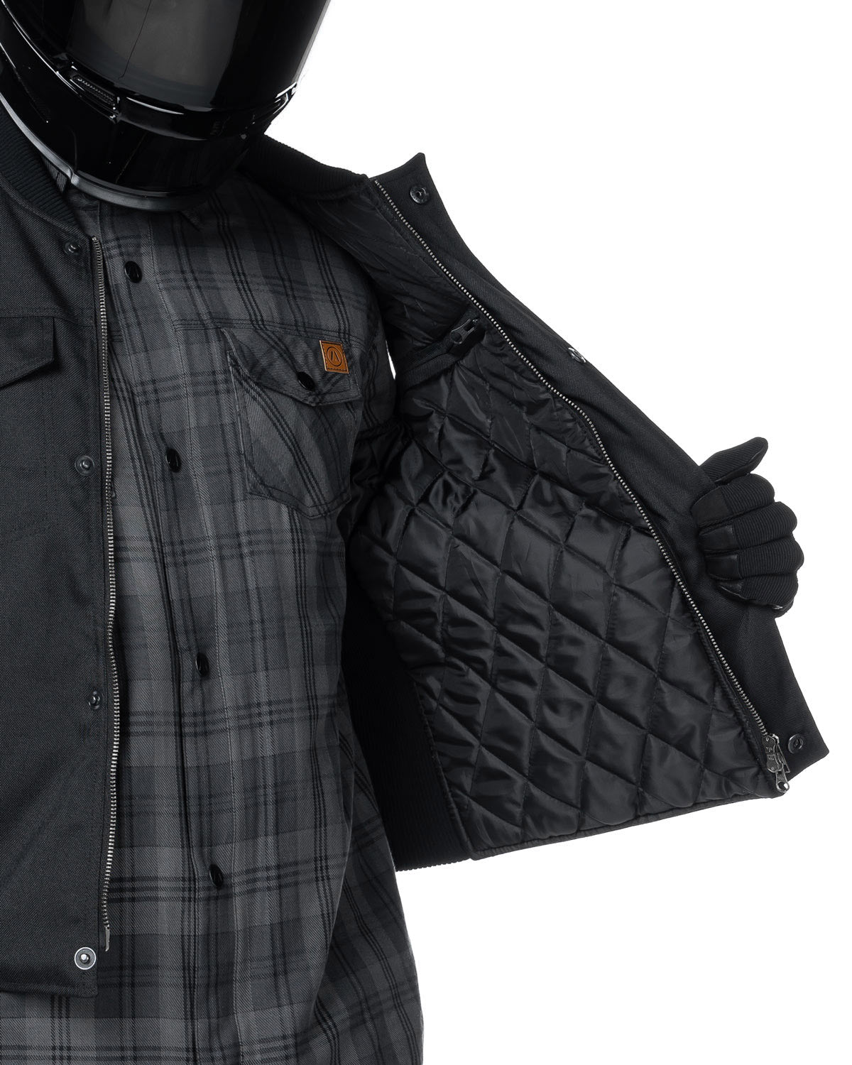 Gray leather motorcycle on sale vest